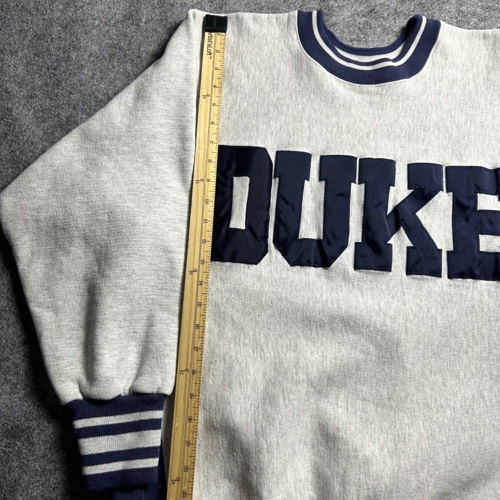 Vintage Duke University Sweatshirt Desert Sportswear Grey Navy XL Retro 90s - Picture 3 of 6